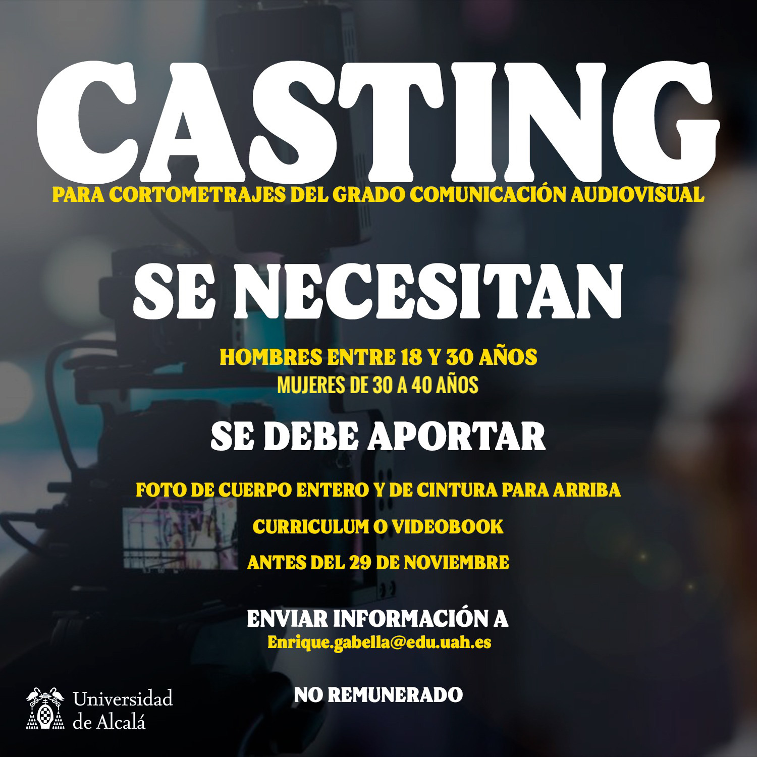 Castig Actores para Comunicación Audiovisual UAH