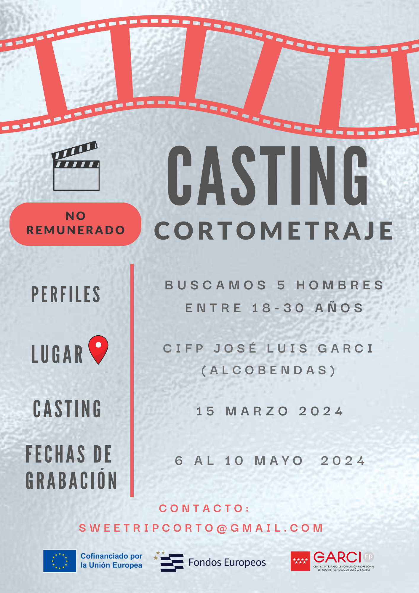 URGENTE Actores de 18 a 30 años para Corto «The Sweet Trip» en Madrid