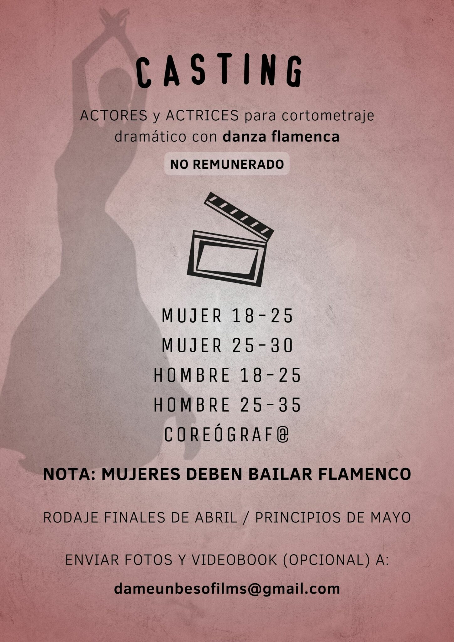 Casting cortometraje dramático con danza flamenca